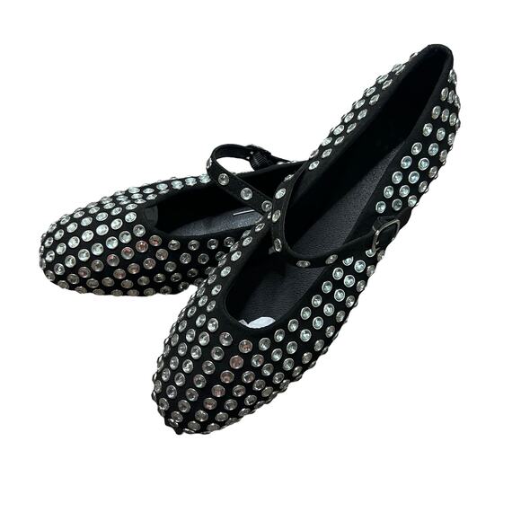 A NEW DAY Issa Rhinestone Mary Jane Ballet Flats Black - Picture 2 of 5